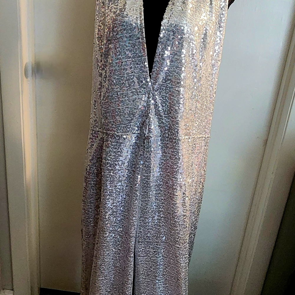 Silver Sequin Gown